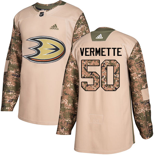 Adidas Ducks #50 Antoine Vermette Camo Authentic Veterans Day Stitched NHL Jersey